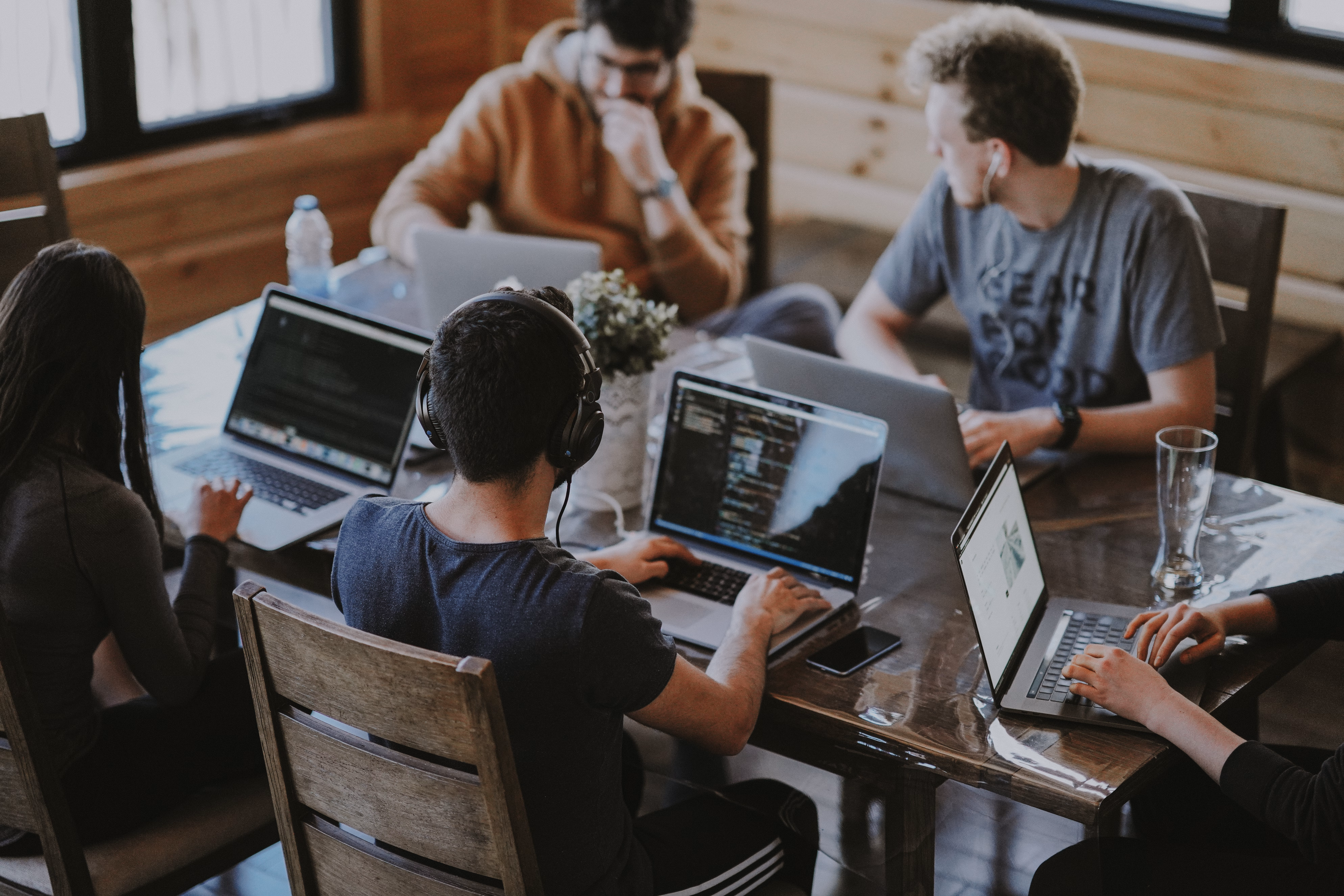 Professional team working together on software development projects